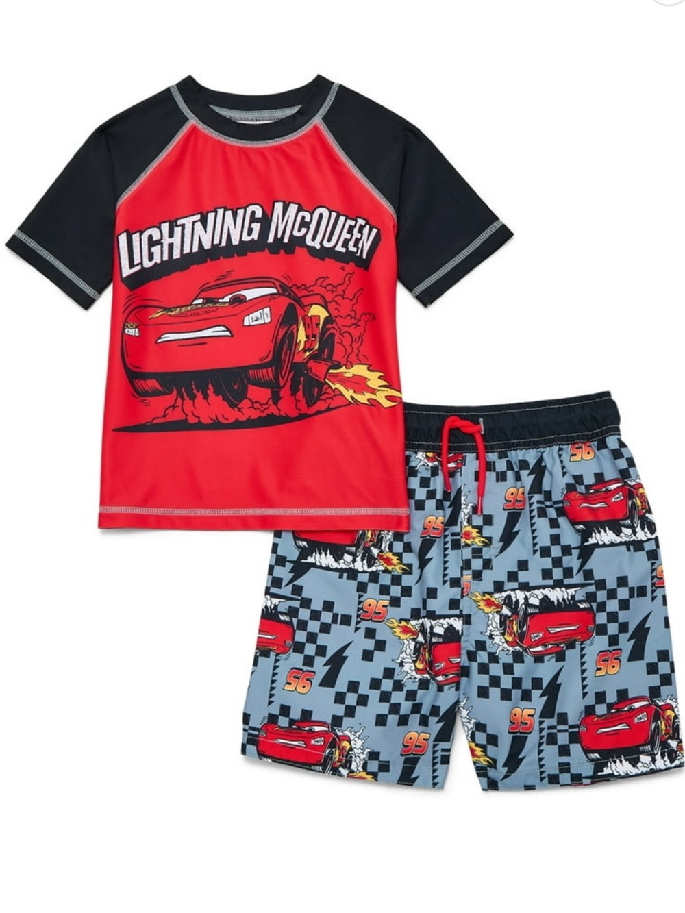 Boys 12 Month Lighting’ McQueen Rashguard Swim Set